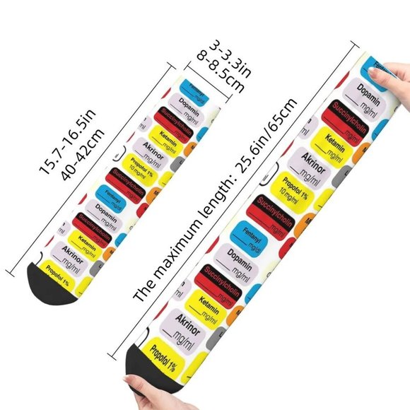 Doctor Medical Nurse Hospital Anesthesia Medication Unisex Winter Socks … - Picture 9 of 9